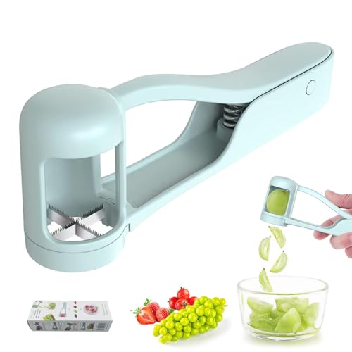 KASESSS Cortador de Uvas para Niños, Corta Uvas Cortador, Frutas de Acero Inoxidable Cortadora, Rebanador de Uvas Herramienta Cocina para Ensaladas de Verduras y Frutas para Cortar Tomates Uvas Fresas