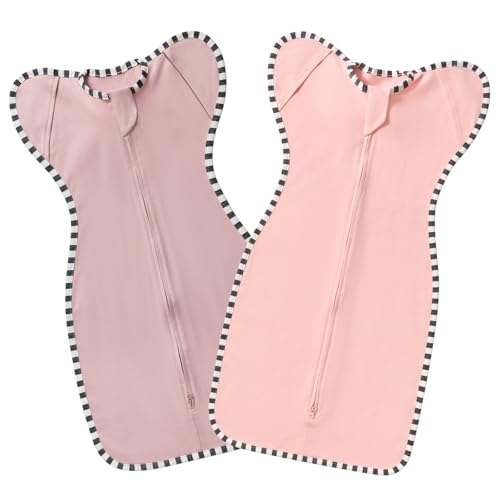 Image of QUENESS BABY Transitional Swaddle Blanket Sack 2-Pack, Baby Sleep Sack, Arms Up Design, Newborn Swaddle for Boys Girls