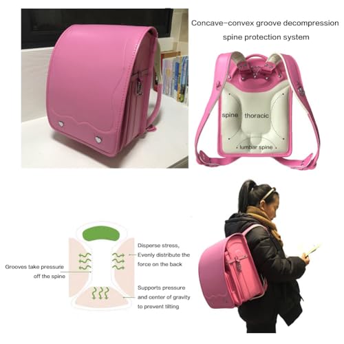 Sac à Dos d'école Primaire de Style Japonais, Cuir PU, imperméable et léger, Sac à Dos Unisexe pour Enfants,Violet – vue 4