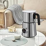 Automatischer Milchaufschäumer Elektrisch Milk Frother aus Edelstahl, leise abnehmbarer Milchschäumer Spülmaschinenfest für heißen & kalten Milchschaum, heiße Schokolade, Latte & Cappuccino, bis 900ml