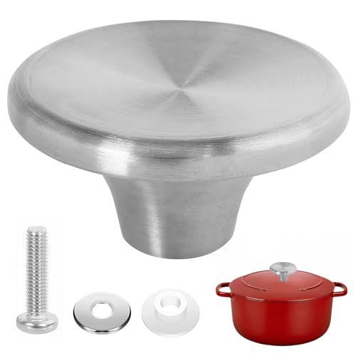 Universal Stainless Steel Lid Knob Replacement Set for Le Creuset, Aldi, Lodge Enameled Dutch Oven, Frying Pan, Saucepan Cover