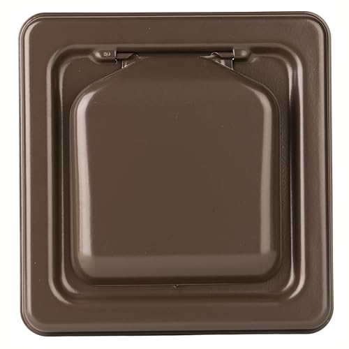 Image of NO-PEST VENT Dual Door Dryer Vent Cover 4 Inch Outdoor, Made in USA, Highest UV-Resistant Plastic, No Lint-Collecting Screen (Brown, 4 inch Metal Vent With Duct Tube)