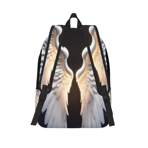 Angel Wing Print Canvas Backpack Laptop Backpack Everyday Use â€“ Trendy Vintage For Men And Women3