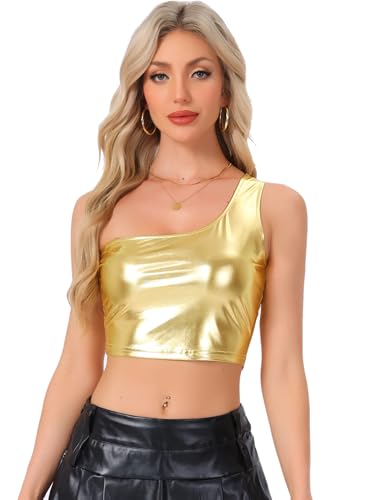 Haut court métallique brillant pour soirée déguisée et clubwear