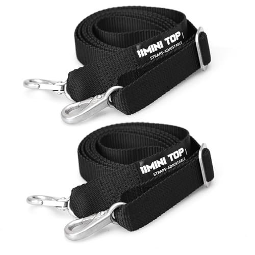 Adjustable Black Bimini Top Straps, 2 Pcs Marine...