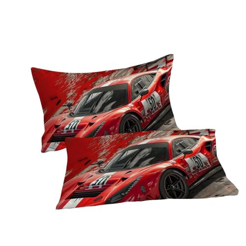 Housse de couette voiture de course microfibre anti-plis parure de lit double 200x200cm
