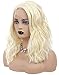 Sheenburphy Wigs European and Fashion lace Front Wig Ms. Oblique Golden Curls caps Short Paragraph Beautiful Long Wavy Harajuku Style Cosplay Wig wig