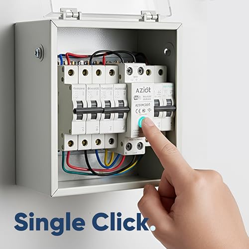 Image of Aziot 1P 63A WiFi MCB, Smart Circuit Breaker with Power Monitoring, Remote & Voice Control | Compatible with EV Chargers, Geysers, Water Pumps, Room Heaters, and Heavy-Duty Appliances | SmartLife App