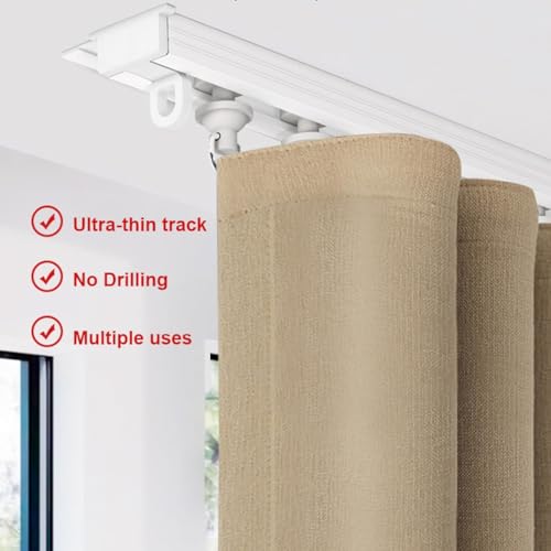 Riel de techo autoadhesivo para separar la cama del salón en pisos pequeños 5