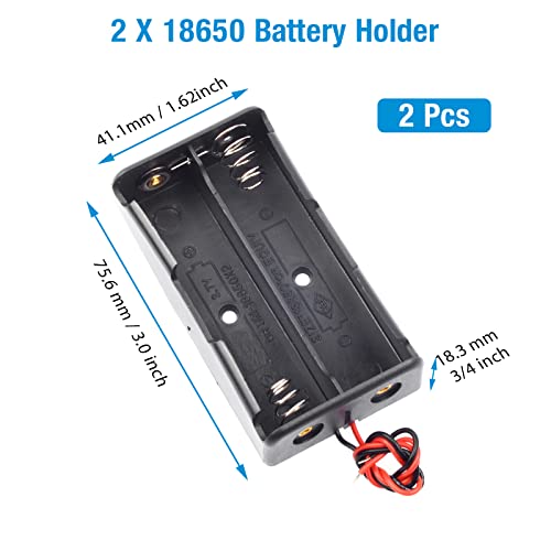 Qteatak 8 Pack 18650 Battery Holder Bundle With Wire 1 18650 Battery Holder 3.7V, 2 Pcs, 2 Battery Holder 7.4V, 2 Pcs, 3 Battery Holder 11.1V, 2 Pcs, 4 Battery Holder 14.8V, 2 Pcs #TOP3