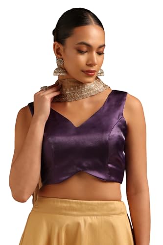 Image of Soch Womens V-Neck Tissue Princess Line Padded Sleeveless Blouse
