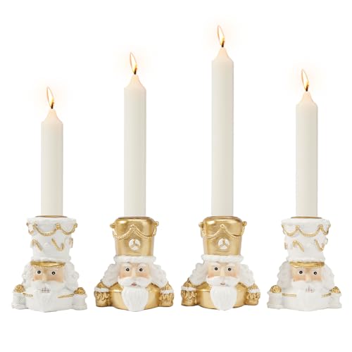 WDS WONDROUS Christmas Nutcracker Decor Candle Holder Set of 4