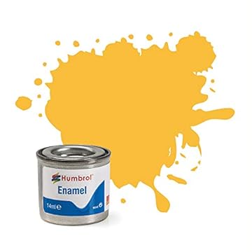 Humbrol Model Paint - AA0268 No 24 Trainer Yellow - Matt - Tinlet No 1 (14ml), Enamel Paints for Models, Plastic, Metal, Wood, Glass, Ceramics and More, Enamel Touch Up Paint - Hobby Paint for Craft