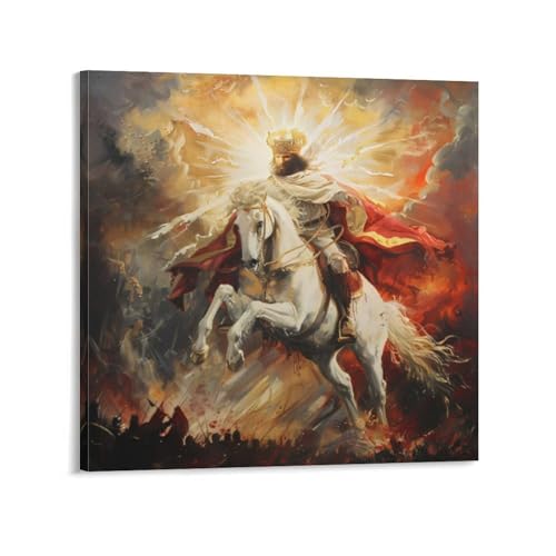 Jesus Christ The Conqueror Apocalyptic Christian Faith Religious Posters Wall Art Painting Canvas Living Room Prints Bedroom Decor Poster Artworks 12x12inch(30x30cm)