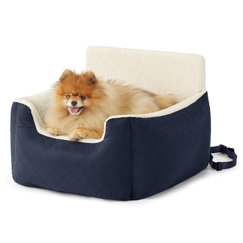 Lesure Hundesitz Auto Kleine Hunde - Wasserdichter Hundesitz Auto Rückbank, Hunde Autositz Für Kleine Hundemit, Ansteckbare Leine Für Autositz Hund, Blau