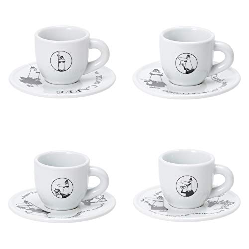 BIALETTI Cup _ Saucer White 8.5 x 6.2 x 5.8 cm Mocha Cup & Saucer Set of 4 Y0TZ033