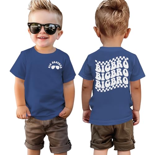 Big Brother Shirt Toddler Baby Boys Promoted to Big Brother Announcement T-Shirt Kids New Sibling Reveal Outfit