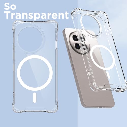 Image of Outlouders Back Cover for OnePlus 13R 5G Mag-Safe Transparent PC + TPU Bumper Case with Magnetic Support Shockproof Protection (Transparent Mag-Safe)
