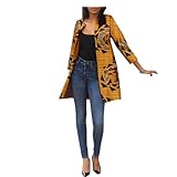 African Women's Coats Ankara Print Long Sleeve Jacket Top Dashiki Casual Trench Coat Outwear 649 L
