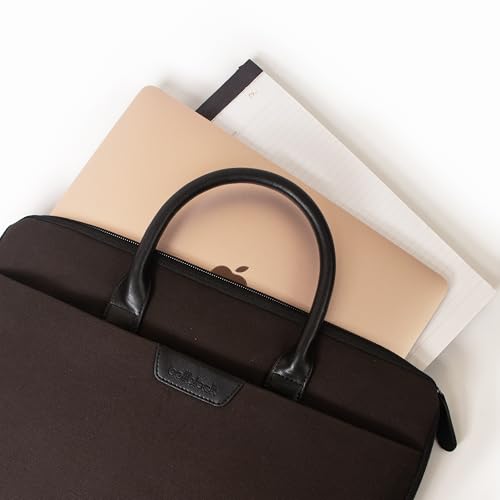 Image of Bellblock Sleek Messenger Laptop Bags For Men /Women Office Use | Travel Friendly With Luggage Strap | Office Bag For Man /Woman | Cotton Canvas | Olive Green (Upto 14 Inch)