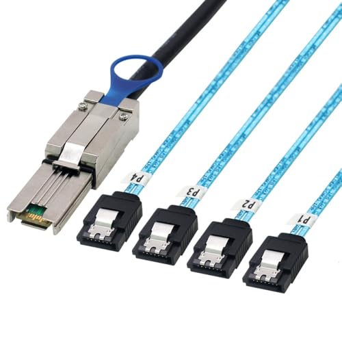 KAGAUOAS Mini SAS 26Pin SFF-8088 Male to 4 SATA 7Pin Female Cable Target/Backplane Connecting Cable