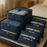 Kit organizador de mala bagagem viagem necessaire 6 peças (Azul Marinho)