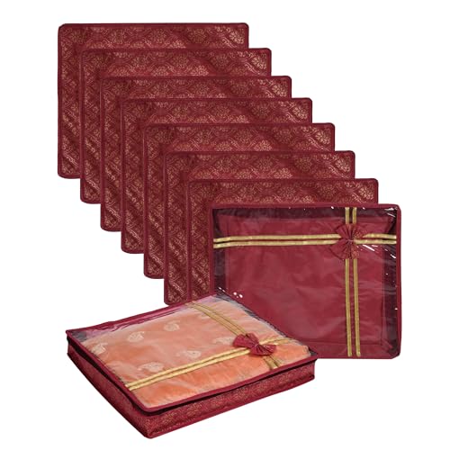 Kuber Industries Non-Woven Pack Of 9 Saree Cover|Cloth Packing Ba...