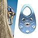 Zxpjkyu 22kN Single Rope Pulley Block Portable for Caving Lightweight Accessory Bearing Hole Hitch Aluminum Alloy, Blue