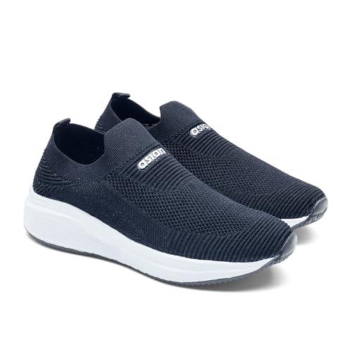 Image of ASIAN Storm-42 Men's Walking Shoes with Breathable Knit Shoe, Lightweight Cushioned Sole, Soft Sock-Like Fit, Flexible Slip Ons with Without Laces Comfort & Steady Grip | Ideal, Office & Travel