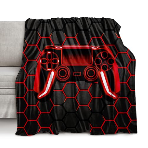 Boys Throw Blanket Twin,Gamer Blanket Teenage Boys Gifts Ideas for Bedroom Decor Kids Teens Blanket Super Soft Fleece for Bedding Couch (MT-A23, 80’’x60)