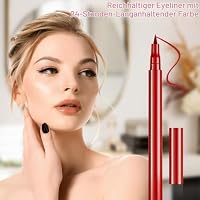 Aomig 24h-Wasserfester Eyeliner Präziser Veganer Flissig (Rot, 1.6g) – Ansicht 4
