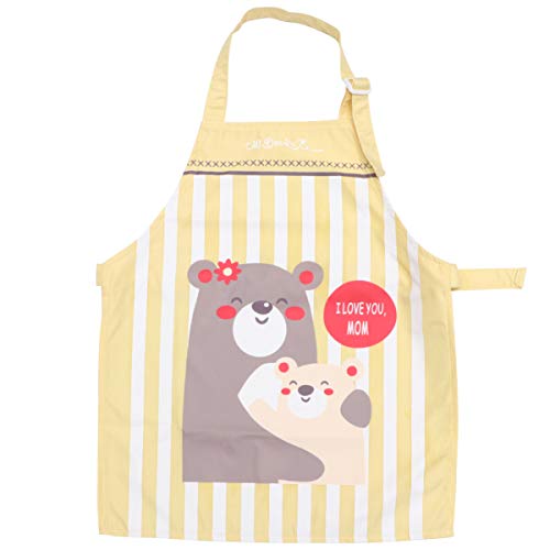 Toyvian 1 Pc Bear Pattern Apron Waterproof Art Craft DIY Painting Drawing Apron Smock for Children Kids Yellow Free Size