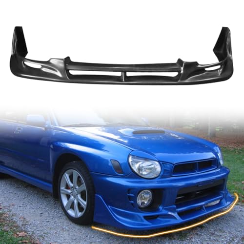 MODILOVER Front Bumper Lip Spoiler, Compatible with 2002-2003 Subaru Impreza WRX & RS Sedan (Not Fit Wagon Models), PU Black CW Style Add-on Front Splitter Air Dam Chin Protector