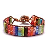 7 Chakra Yoga Bracelet Imperial Jasper Bracelet Adjustable Handmade Beaded Wrap Bracelets Healing Pr
