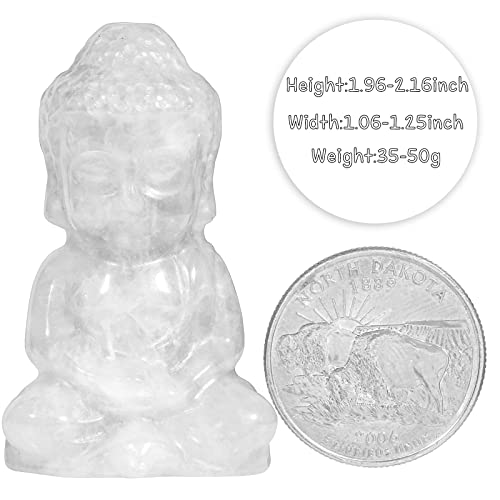 Nupuyai Rock Crystal Stone Lucky Baby Buddha Statue Ornament, Spiritual Healing Carved Stone Figurine Good Luck Home Office Decor - Image 2