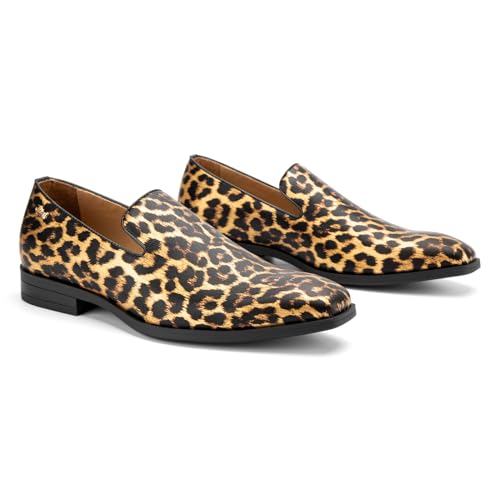 Image of JITAI Men's Dress Shoes - Casual Rubber & Leather Loafers for Men - Fashion Business Formal Wear