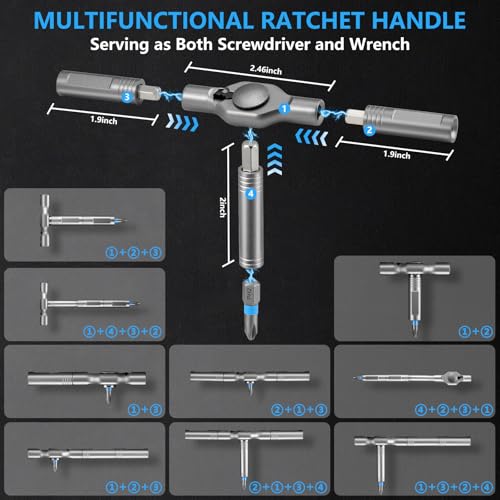 50 In 1 Ratchet Screwdriver Set, Multi Precision Bits Magnetic Ratcheting Screwdriver Set with Storage Case - image 5