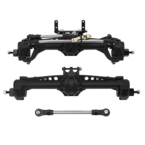 MEUS RACING SCX10 Axles Front & Rear Portal Axles for Axial SCX10 SCX10 II 1/10 RC Crawler Upgrade Pasrts, Nylon Axles with Steel Gears and Metal Bearings (Black)