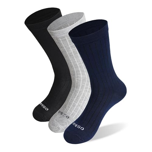 Image of Unisex Pure Cotton Combed Regular Fit Ribbed Crew Socks | Soft Breathable Socks for Men and Women | Ideal for Office Wear, Casual Outfits & Daily Use