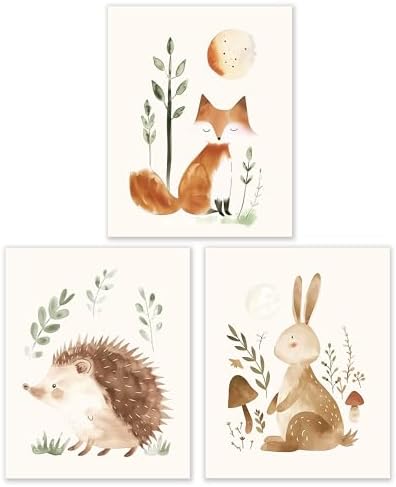 BESERH Woodland Animals Nursery Decor, Wild Animals Forest nurser...