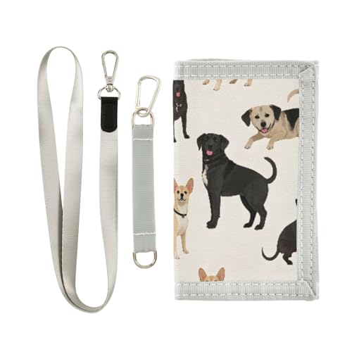 ALAZA Kids Wallets for Boys Girls Toddler Trifold Wallet Children Small Many Dogs with Zipper Coin Pocket