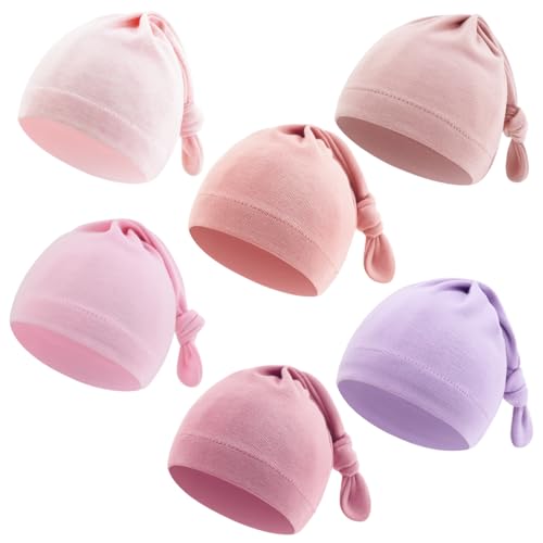 Wxllzlife Baby Newborn Hats Set Top-Knot Beanie Soft Stretchable Cap