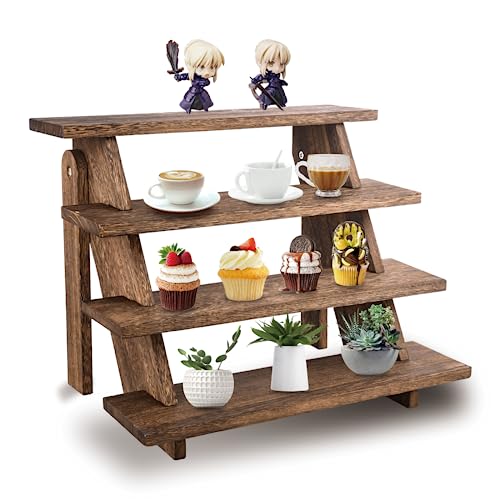 Wood Cupcake Stands - Wood Cupcake Stand Rustic, 4 Tiered Cupcake Stand Wooden, Rustic Cupcake Stand Dessert Stands Retail Display Stand #TOP15