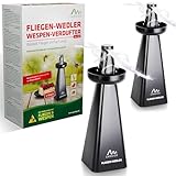 GARDIGO® Wespenwedler - 2er Set I Fliegenwedler mit Wespen Abwehr Schale | Fliegenabwehr, Fliegenvertreiber, Wespenschutz, Mückenabwehr | Insektenschutz