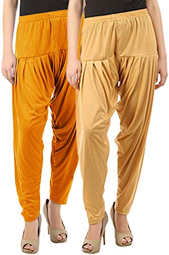 Image of Buy That Trendz Womens Patiala Pants Combo Pack of 2 Viscose Dhoti Patiyala Salwar Harem Bottoms Pants