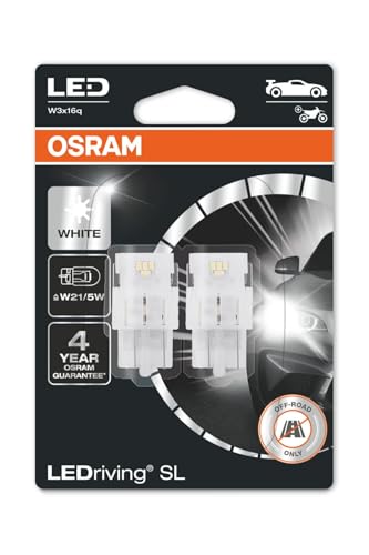 OSRAM LEDriving SL, LED Signal Lamps, Off-Road Only, non ECE, Double Blister, White 6000K, W21/5W