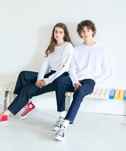 Tommy Hilfiger Camiseta de manga larga Hombre Tommy Logo de algodón, Blanco (White), XXL