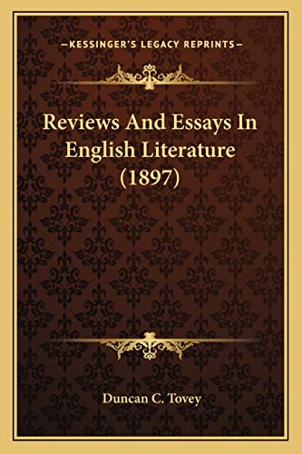 Reviews And Essays In English Literature (1897)