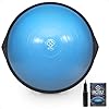 Bosu Balance Ball Exercise Trainer, Home Gym Equipment w/ Guided Workouts & Pump, 26″, Blue – Inflatable Fitness Platform for Strength Training, Standing, Balancing, and Core Workout