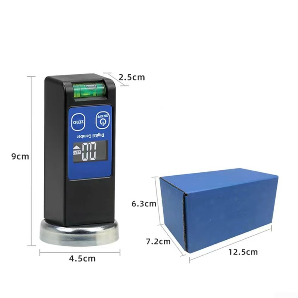 Medidor de cámara digital con burbuja de nivel de pantalla LCD | Herramienta de calibración de alineación de ruedas para equipos de carreras de mecánicos automotrices | Diseño de base estable para